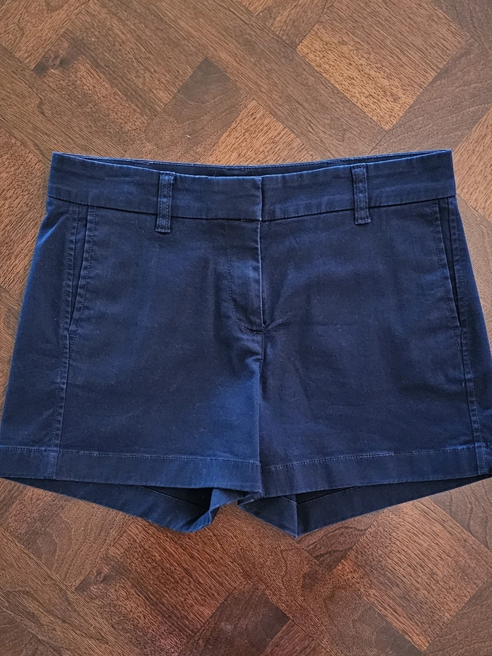 J.Crew 4" Stretch Chino Shorts Navy Blue Size 2 Main Store Classic Preppy EUC